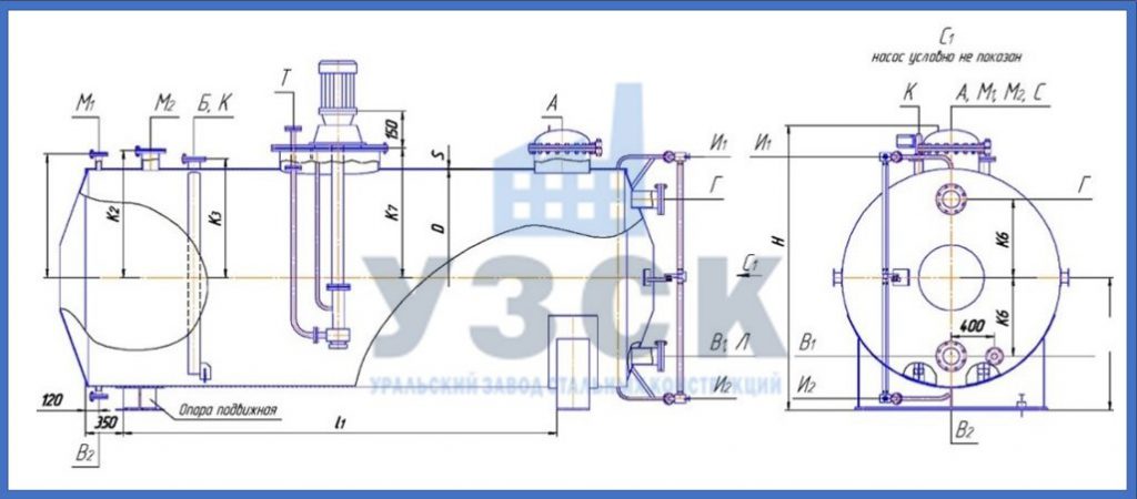Чертеж емкости ГКК в Энгельсе